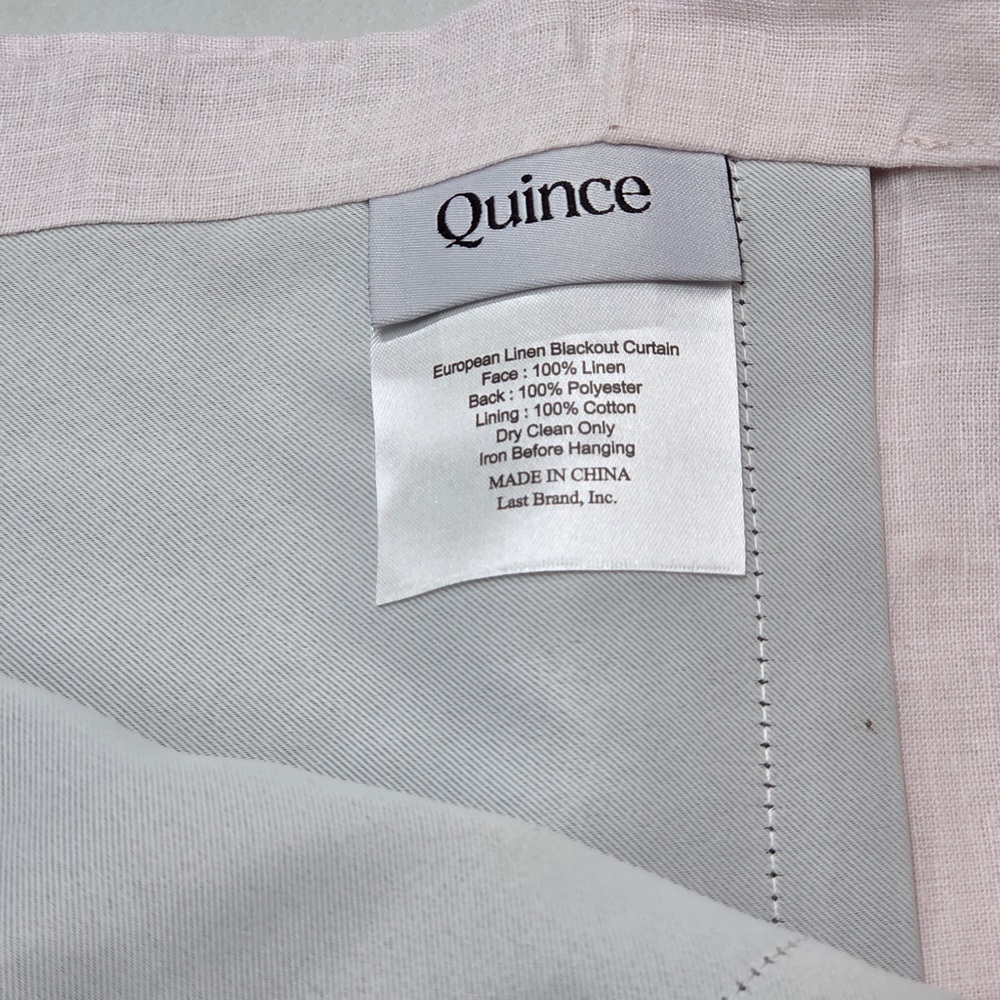 NWT QUINCE Set 2 48x96 European Linen Room Darkening Curtains Vintage Blush 6216 - Picture 9 of 10